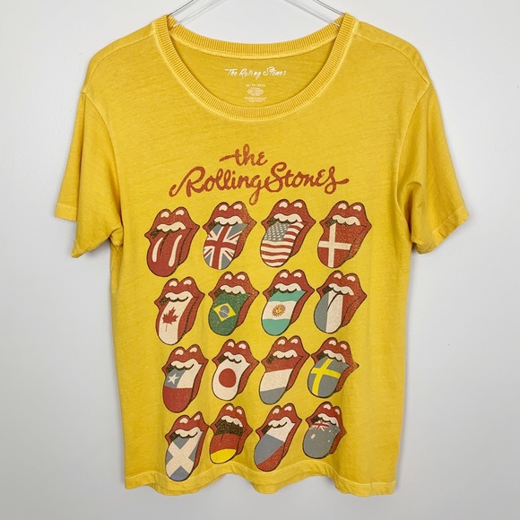 Tops - Rolling Stones | Graphic Band Tee Mustard XS
